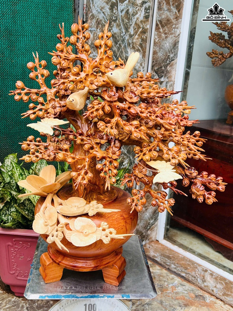 Bình Hoa Gỗ Hương Cao 65 Ngang 58 Sâu 36 (cm)