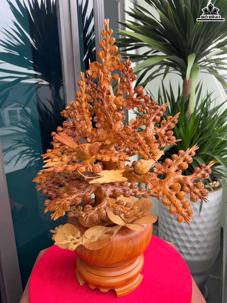 Bình Hoa Gỗ Hương Cao 75 Ngang 58 Sâu 42 (cm)