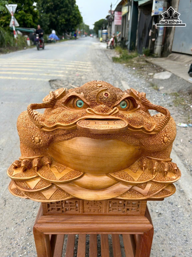 Tượng Thiềm Thừ Gỗ Ngọc Am Cao 31 Ngang 50 Sâu 40 (cm) - 25kg