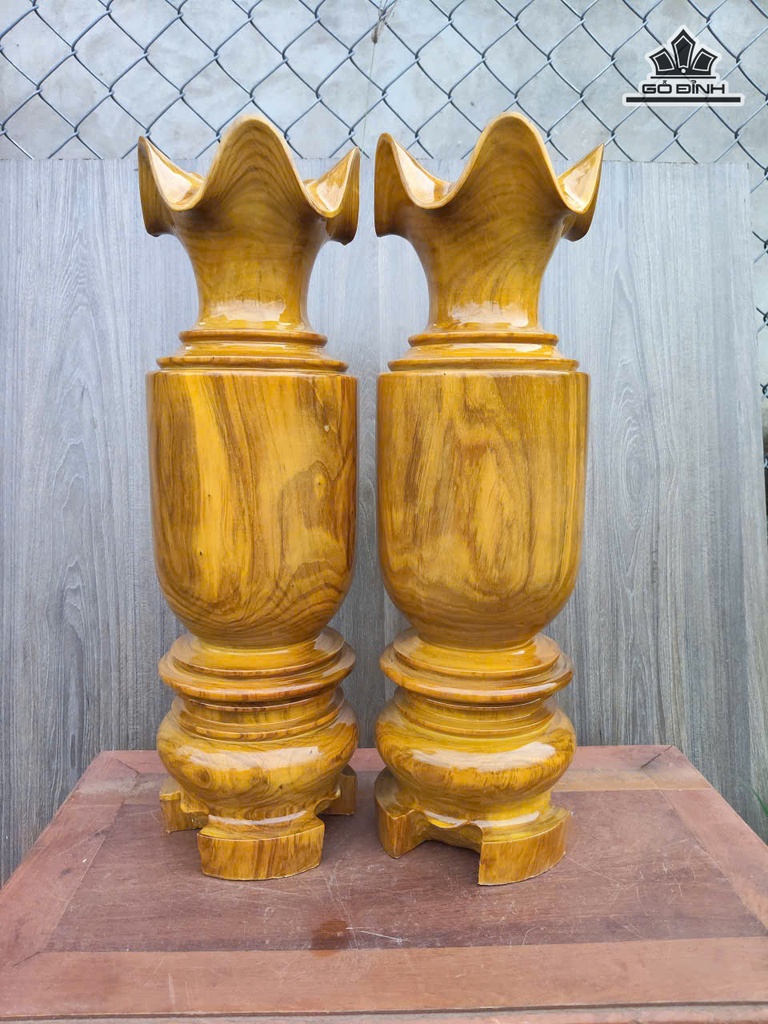 Lục Bình Gỗ Cẩm Bông Cao 58 Đường Kính 18 (cm)