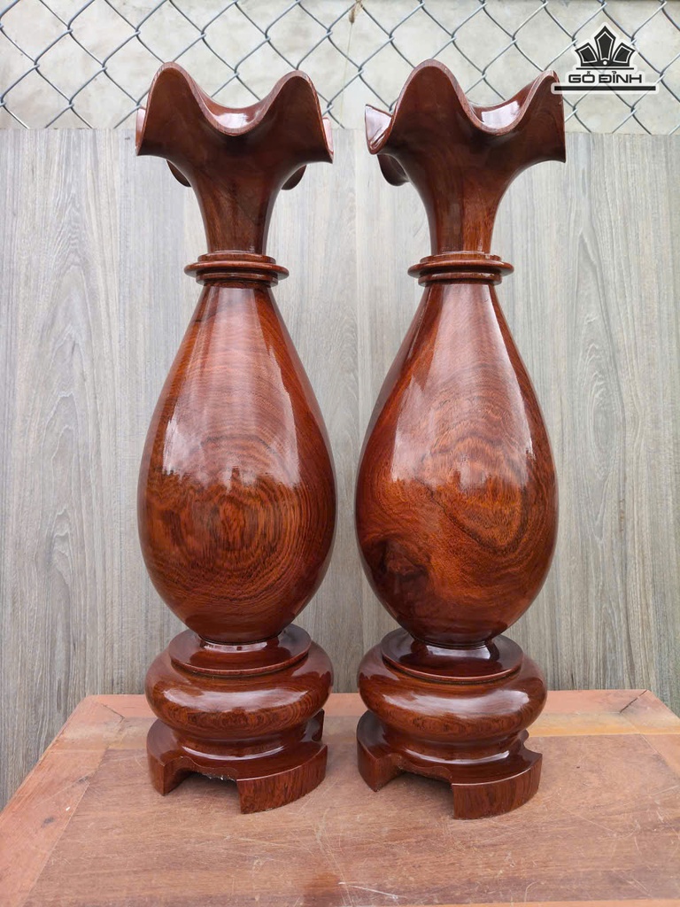 Lục Bình Gỗ Cẩm Đá ( Ké) Cao 58 Đường Kính 17 (cm)