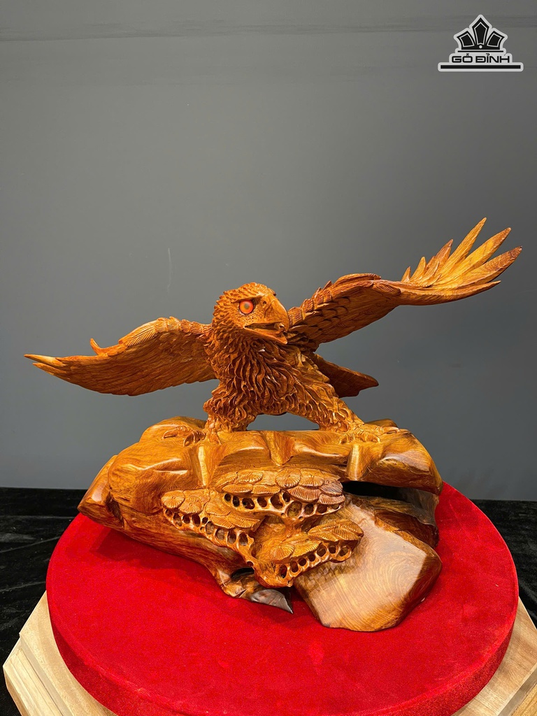 Tượng Đại Bàng Gỗ Hương Cao 35 Ngang 37 Sâu 30 (cm)