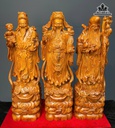 Tượng Phúc Lộc Thọ (Tam Đa) Gỗ Hương Cao 77 Ngang 21 Sâu 19 (cm)