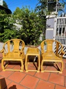 Bộ Minh Đế - Ghế Gỗ Gỗ Bằng Lăng Cao 117 Ngang 61 Sâu 50 (cm) Cao Đến Mặt Ngồi 47 - Đôn Kẹp Cao 65 Ngang 39 Sâu 49 (cm) - Ván Đều 1,5 (cm)