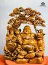 Tượng Phật Di Lặc Tam Phúc Gỗ Ngọc Am Cao 78 Ngang 60 Sâu 26 (cm)