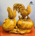 Tượng Gia Đình Gà Gỗ Nu Ngọc Am Cao 55 Ngang 48 Sâu 23 (cm)