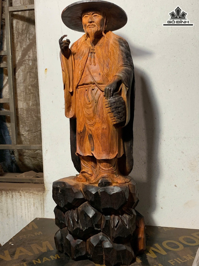 Tượng Khương Tử Nha Gỗ Trắc Cao 61 Ngang 21 Sâu 17 (cm) - 9,2kg