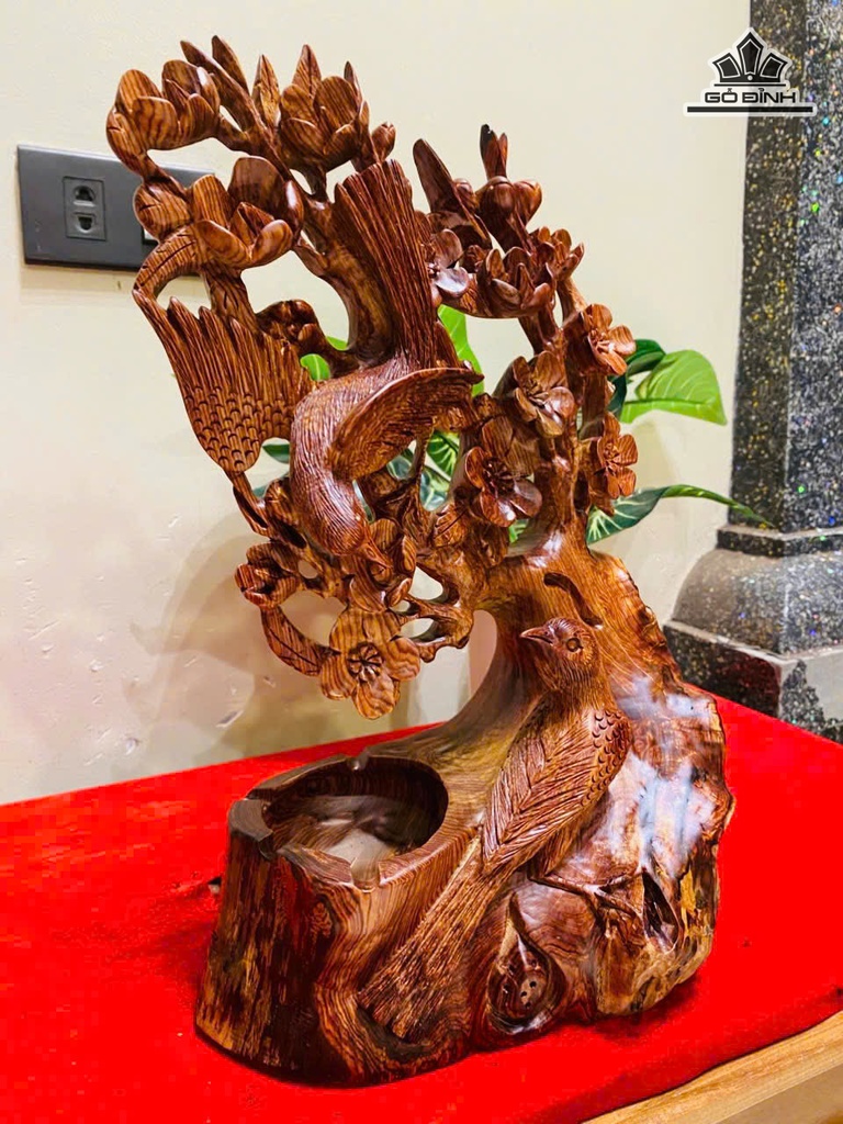 Gạt Tàn Thuốc Gỗ Cẩm Cao 36 Ngang 23 Sâu 14 (cm)