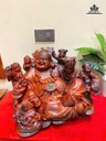Tượng Phật Di Lặc Ngũ Phúc Gỗ Trắc Cao 32 Ngang 46 Sâu 39 (cm)