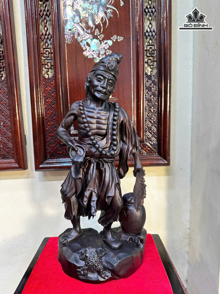 Tượng Tế Công Gỗ Tử Đàn Cao 38 Ngang 18 Sâu 11 (cm)