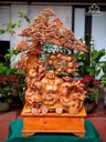 Tượng Phật Di Lặc Tam Phúc Gỗ Hương Cao 131 Ngang 68 Sâu 47 (cm)