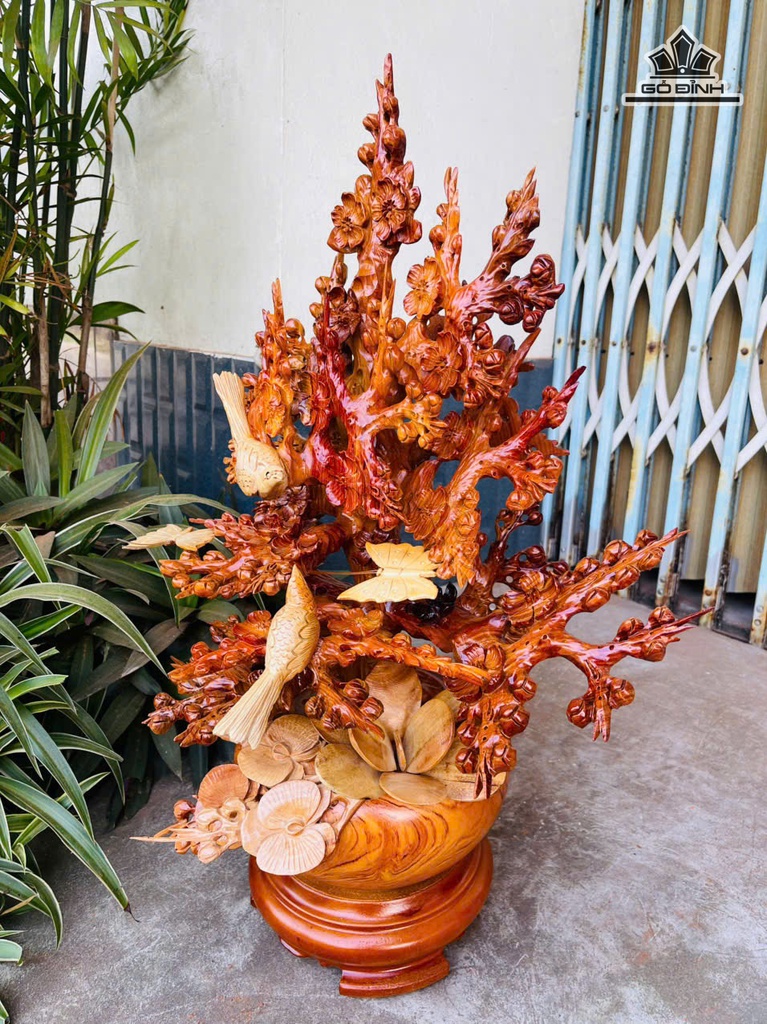 Bình Hoa Gỗ Hương Cao 72 Ngang 50 Sâu 36 (cm) - 10kg