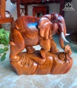 Tượng Voi Gỗ Hương Cao 44 Ngang 45 Sâu 16 (cm) - 15kg