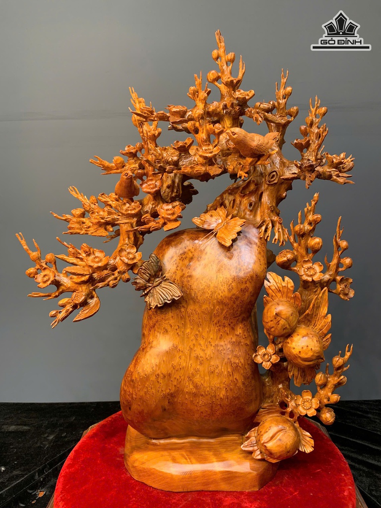 Mai Đào Trường Thọ Gỗ Nu Ngọc Am Cao 79 Ngang 55 Sâu 30 (cm)