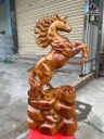 Tượng Ngựa Phong Thủy (Nhất Mã Phi Thiên) Gỗ Hương Cao 59 Ngang 27 Sâu 12 (cm)