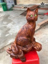 Tượng Mèo Gỗ Sưa Cao 40 Ngang 33 Sâu 20 (cm)