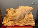 Tượng Cá Chép Tài Lộc Gỗ Ngọc Am Cao 36 Ngang 74 Sâu 39 (cm) - 34kg