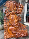 Tượng Phật Di Lặc Ngũ Phúc Gỗ Hương Cao 110 Ngang 79 Sâu 32 (cm)