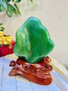Tác Phẩm Đá Thạch Anh Xanh Cao Cả Đế 25 Ngang 15 (cm) - 3,4kg