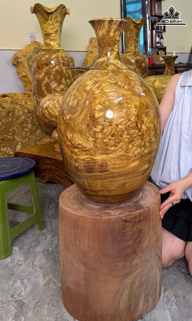 Bình Phú Quý Gỗ Nu Nghiến Cao 58 Đường Kính 35 (cm)