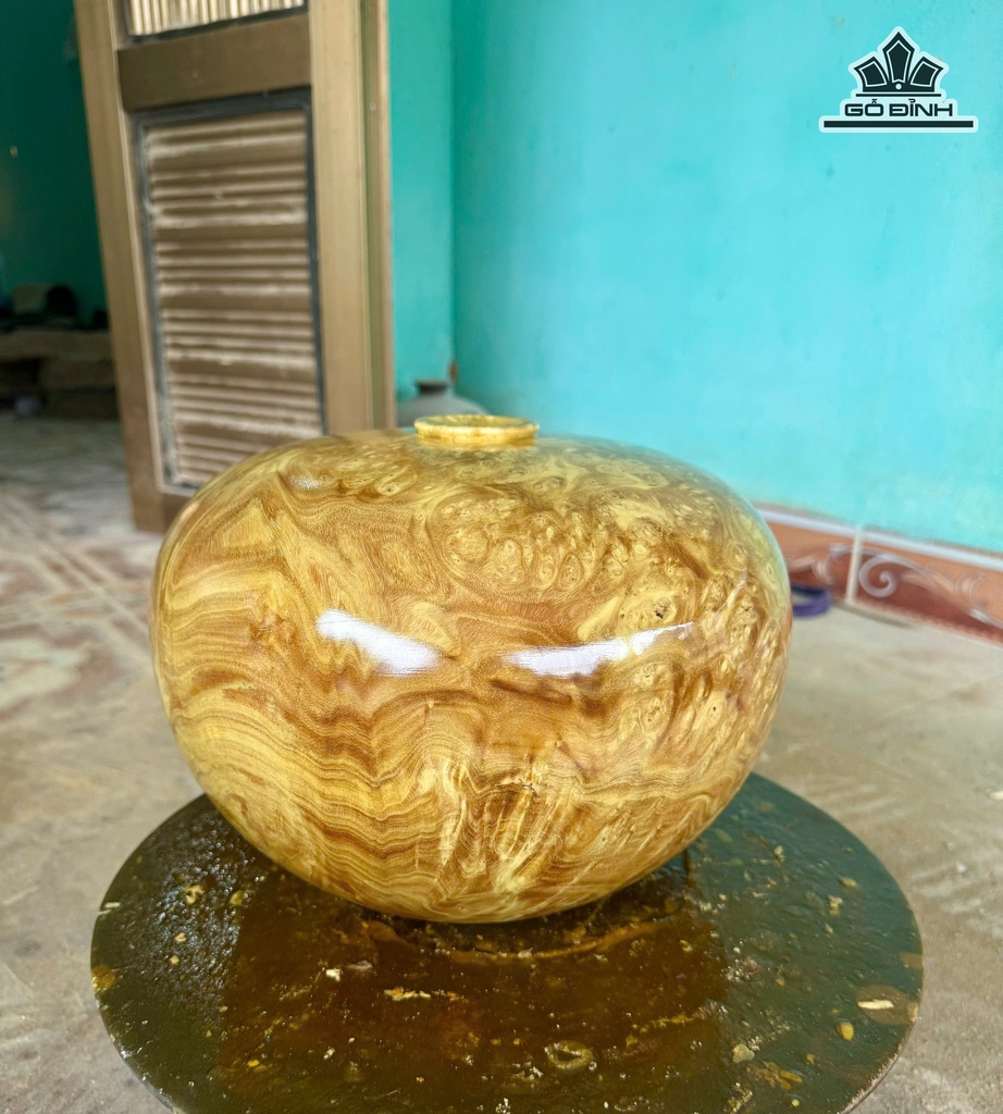 Bình Phú Quý Gỗ Nu Nghiến Cao 20 Đường Kính 28 (cm)