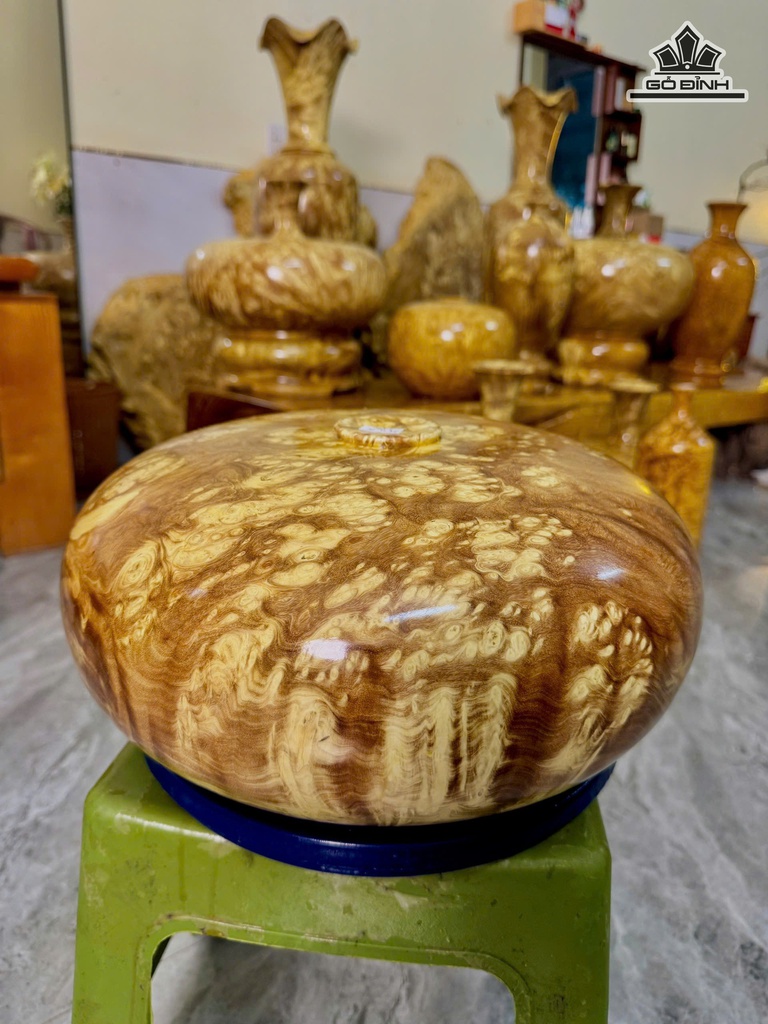 Bình Phú Quý Gỗ Nu Nghiến Cao 15 Đường Kính 33 (cm)