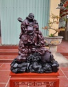 Tượng Phật Di Lặc Thuần Nghê Gỗ Trắc Cao 55 Ngang 43 Sâu 22 (cm) - Có Kỷ Cao 65 Ngang 56 Sâu 35 (cm)