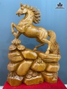 Tượng Ngựa ( Nhất Mã Thong Dong) Gỗ Ngọc Am Cao 92 Ngang 60 Sâu 19