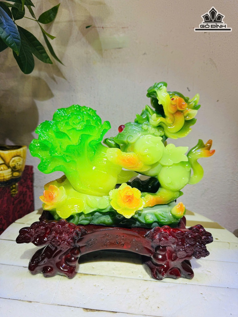 Tỳ Hưu Bắp Cải ( Bột Đá) Cao 25 Ngang 25 (cm) 2kg Cả Đế