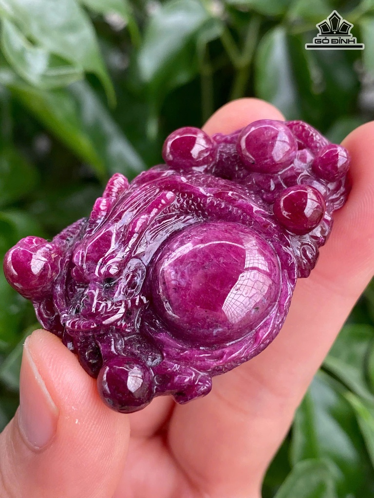 Bức Ruby Đỏ Hồng Tự Nhiên 188ct Cao 5,2 x Ngang 3,5 x Dày 1,2cm