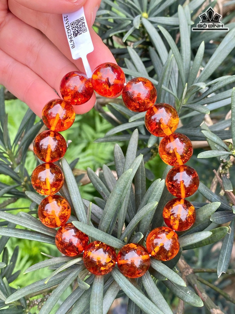 Vòng Hổ Phách Cognac Baltic 13,99ly