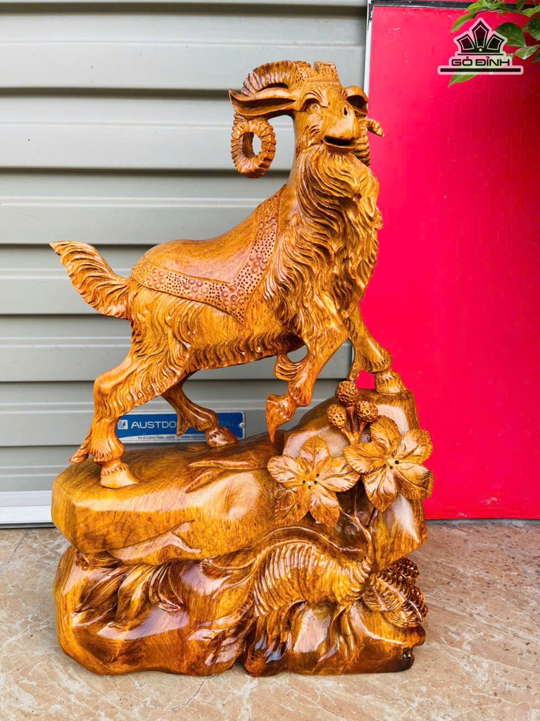 Tượng Nhất Dương Gỗ Hương Cao 52 Ngang 33 Sâu 12 (cm)