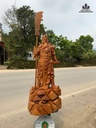 Tượng Quan Công Gỗ Ngọc Am Cao 133 Ngang 60 Sâu 38 (cm) - Cả Đao 170