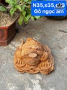 Tượng Cóc Ngậm Tiền Gỗ Ngọc Am Cao 23 Ngang 35 Sâu 35 (cm)