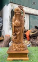 Tượng Ông Thọ Gỗ Bách Xanh Cao Cả Kỷ 66 Ngang 19 Sâu 17 (cm) - Kỷ Cao 10 (cm)