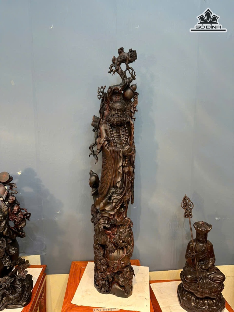 Tượng Đạt Ma Sư Tổ Gỗ Trắc Cao 116 Ngang 23 Sâu 22 (cm)