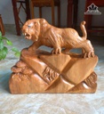 Tượng Hổ Phong Thủy Gỗ Ngọc Am Cao 36 Ngang 43 Sâu 18 (cm) - 9kg