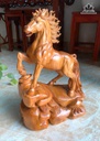 Tượng Ngựa Phong Thủy (Nhất Mã Thong Dong) Gỗ Ngọc Am Cao 51 Ngang 32 Sâu 18 (cm) - 6,5kg