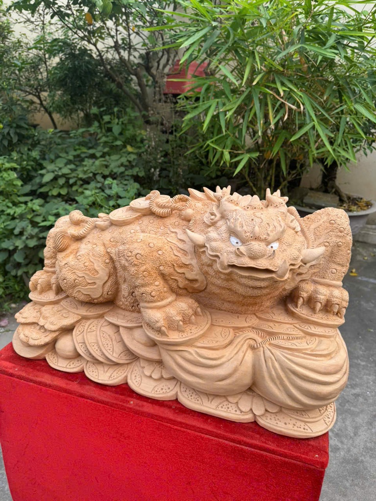 Tượng Cóc Hóa Long Gỗ Ngọc Am Cao 32 Ngang 60 Sâu 32 (cm)