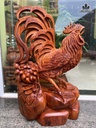 Tượng Gà Trống Gỗ Ngọc Am Cao 46 Ngang 30 Sâu 15 (cm)