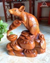 Tượng Chuột Phong Thủy Gỗ Ngọc Am Cao 40 Ngang 38 Sâu 16 (cm) - 6,5kg