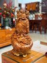 Tượng Phật Di Lặc Nhị Phúc Gỗ Nu Hương Cao 50 Ngang 30 Sâu 25 (cm)