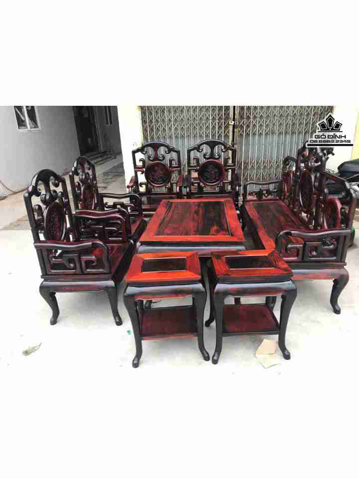 Bộ Bàn Ghế Sơn Thủy gỗ trắc việt  8 món