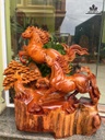 Tượng Song Mã Uyên Ương Gỗ Cẩm Cao 60 Ngang 56 Sâu 20 (cm)