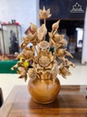 Bình Hoa Sen Gỗ Ngọc Am 28 Bông -Cao Tổng 86 Xòe 63, Bình Cao 22 Đường Kính 30 (cm)