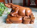 Tượng Trâu Gỗ Ngọc Am Cao 27 Ngang 41 Sâu 23 (cm) - 11kg