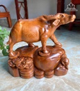 Tượng Trâu Gỗ Ngọc Am Cao 37 Ngang 40 Sâu 18 (cm)