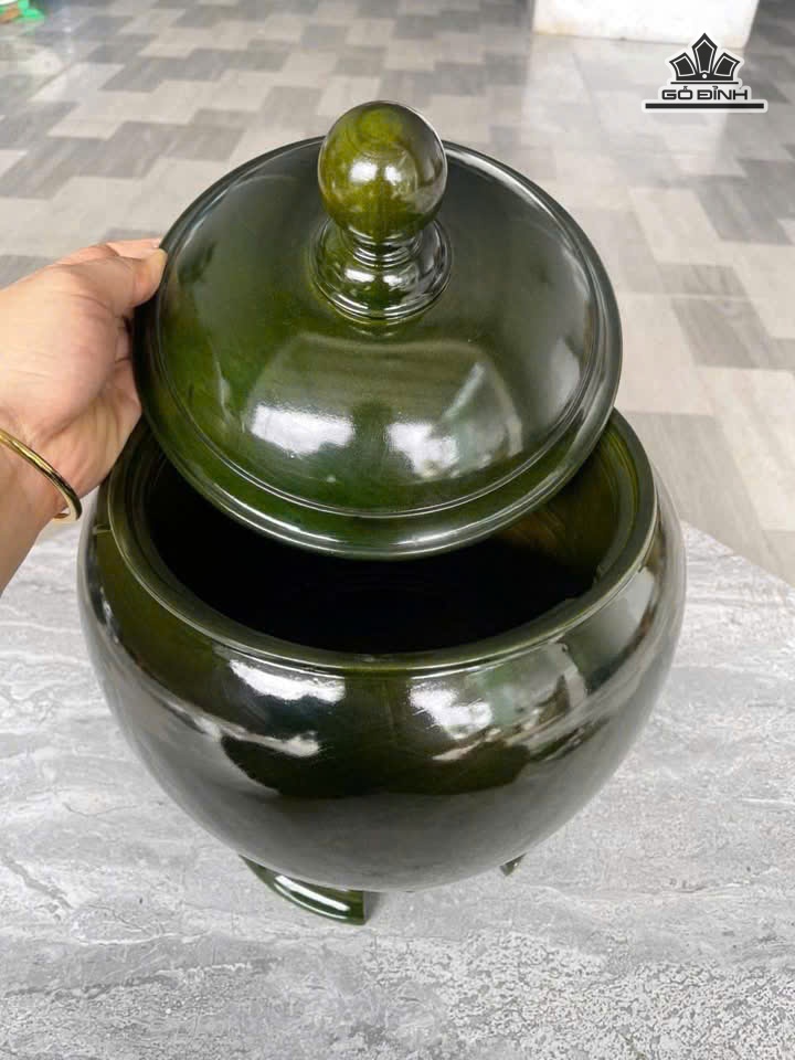Bình Ủ Trà Gỗ Dổi Xanh Cao 33 Đường Kính 25 (cm) - Đựng Tích 1,2 Lít