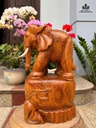 Tượng Voi Gỗ Hương Cao 39 Ngang 22 Sâu 17 (cm)
