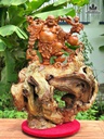 Tượng Phật Di Lặc Nhị Phúc Gỗ Hương Cao 82 Ngang 63 Sâu 36 (cm)